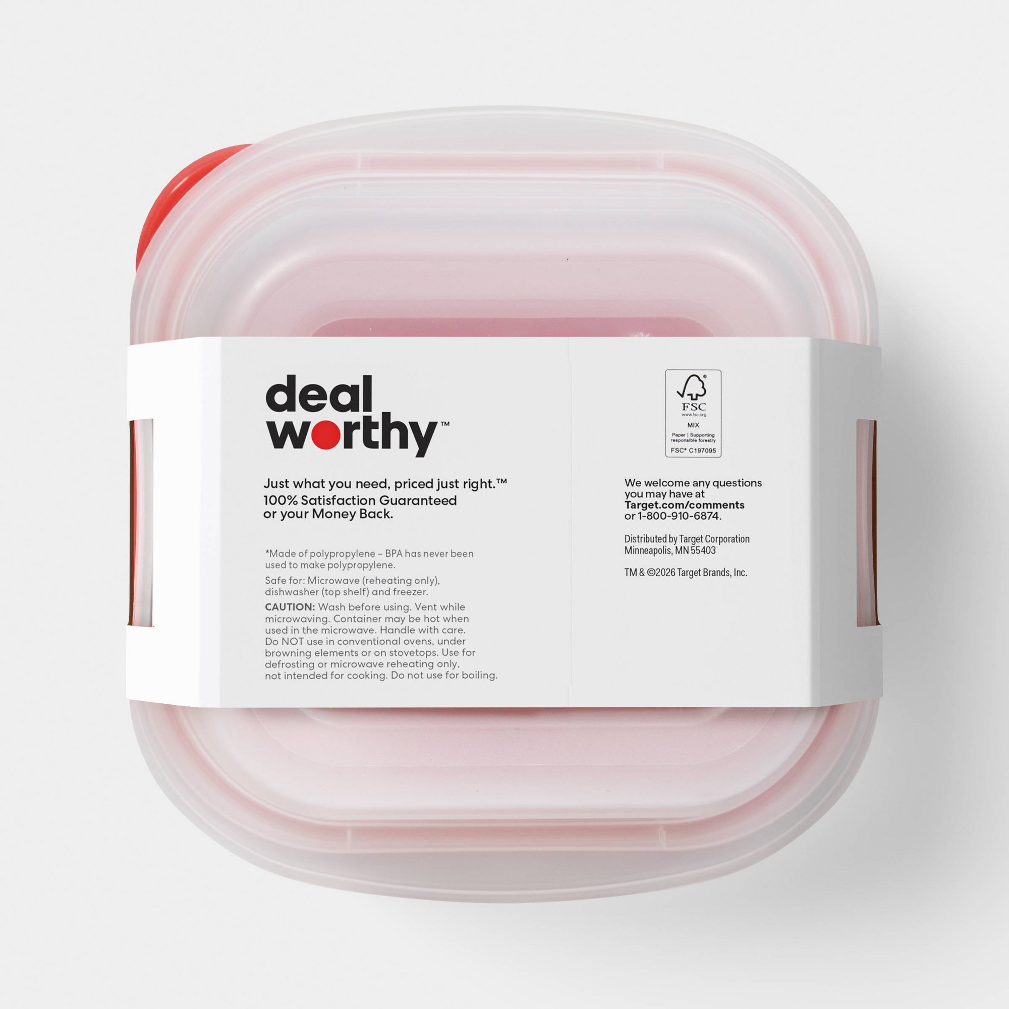 4ct Small Square Food Storage  - Meal Prep Box recension och pris