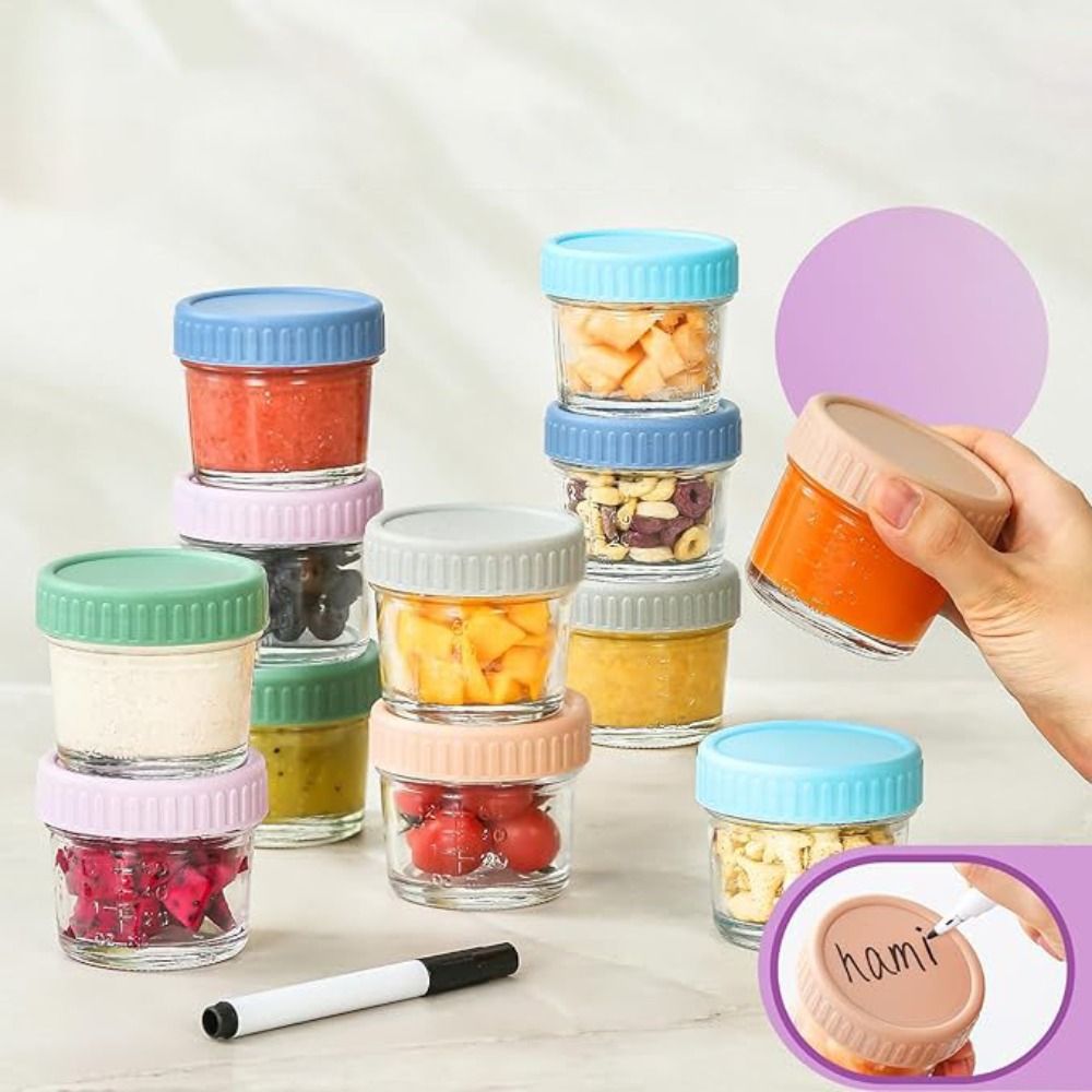 6pcs Mason Jar Glass Baby Food - Sauce Dipping Cup recension och pris