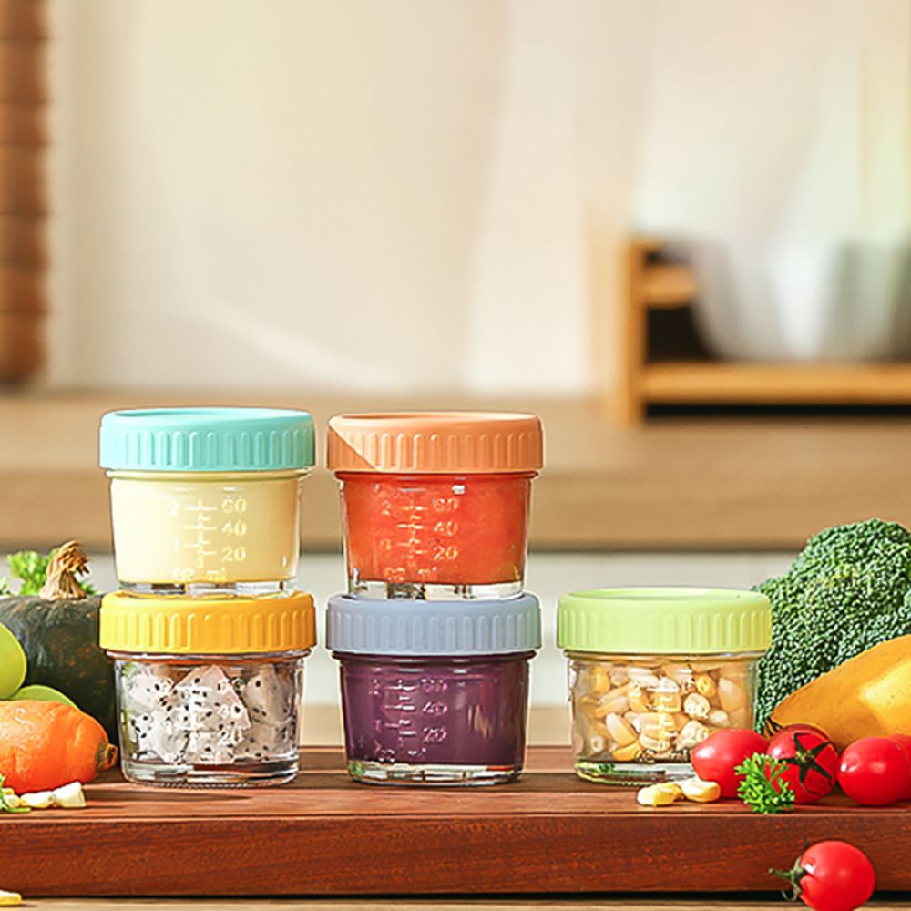 6pcs Glass Baby Food Jar Reusa - Sauce Dipping Cup recension och pris