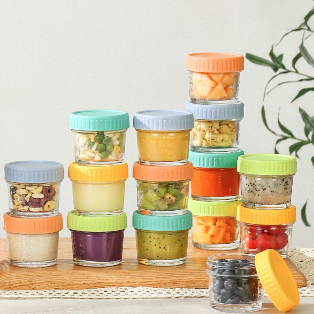 6pcs Glass Baby Food Jar Reusa - Sauce Dipping Cup recension och pris
