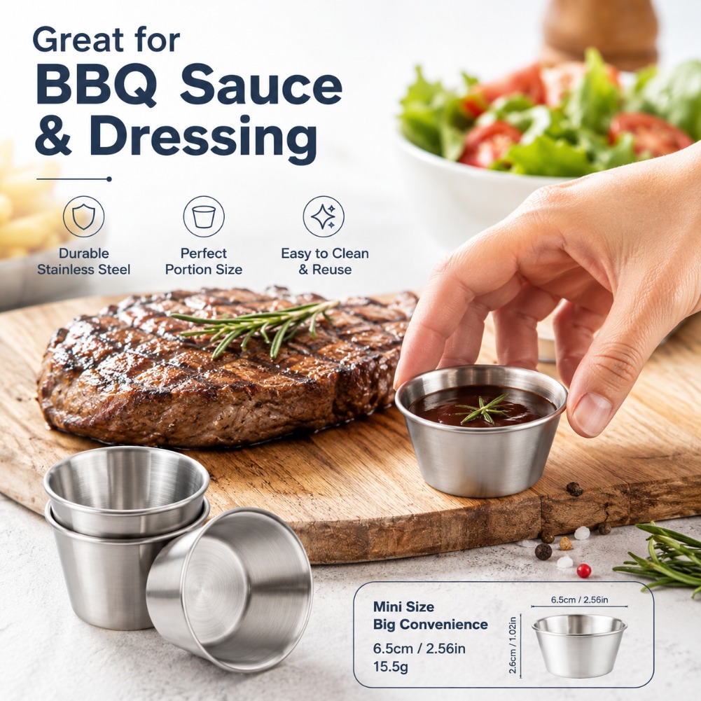 Mini Stainless Steel Sauce Cup - Sauce Dipping Cup recension och pris