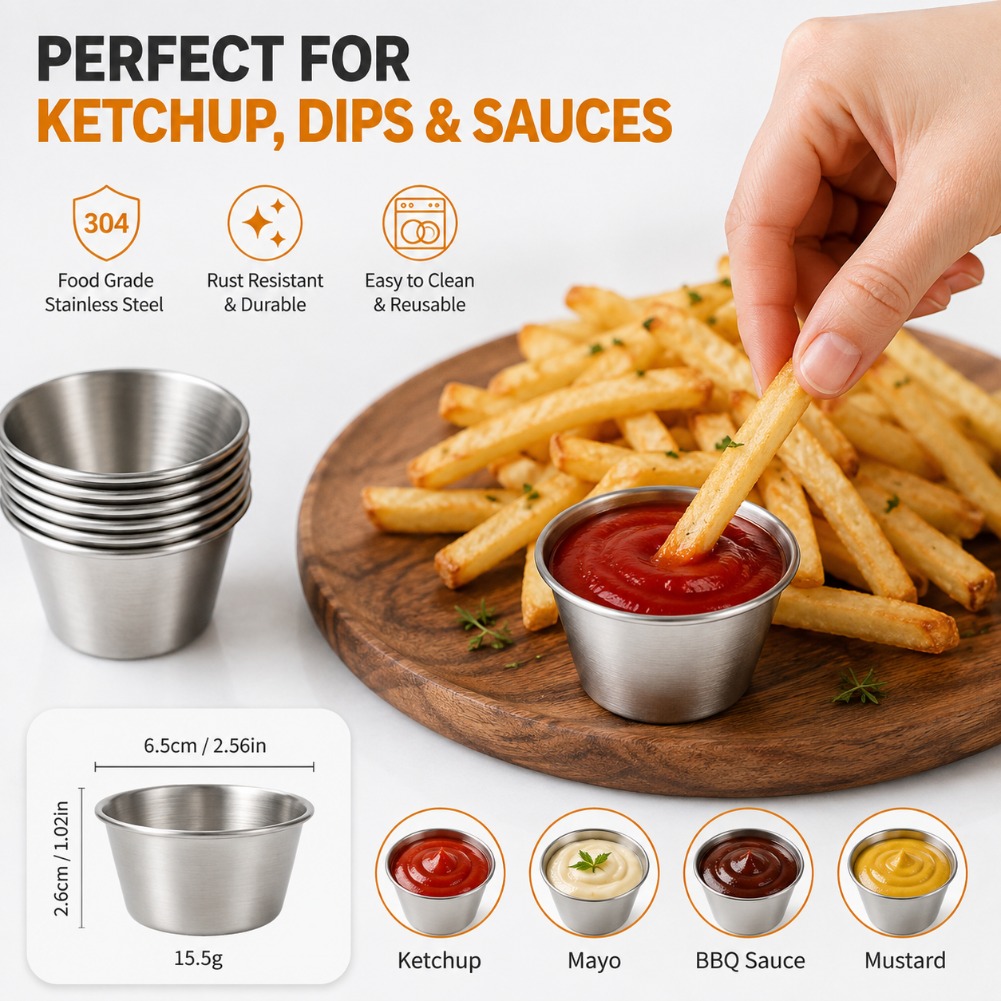 Mini Stainless Steel Sauce Cup - Sauce Dipping Cup recension och pris