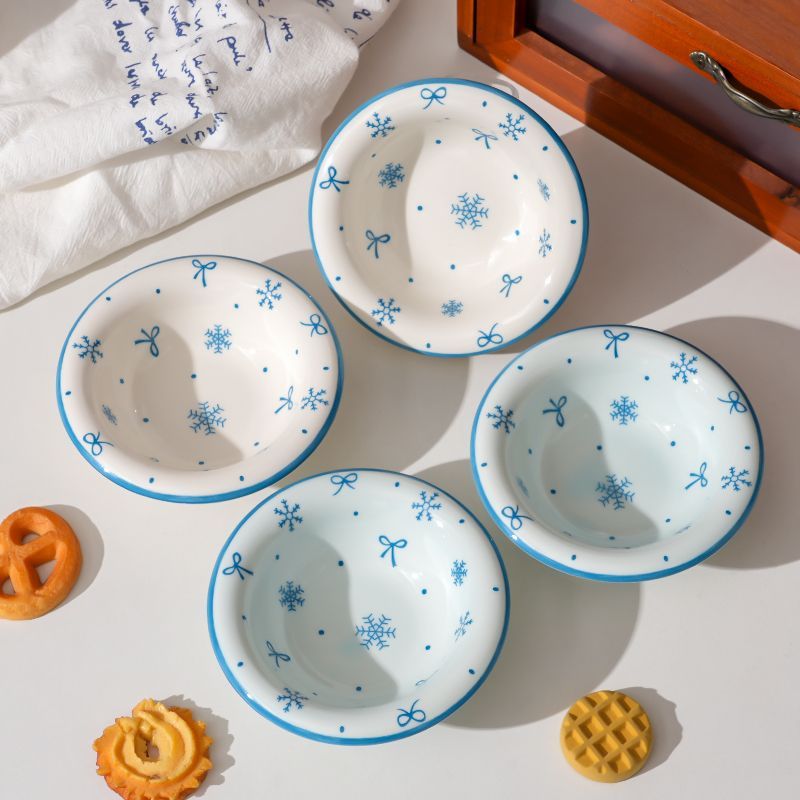 4Pcs Snowflake Ceramics Sauce  - Sauce Dipping Cup recension och pris