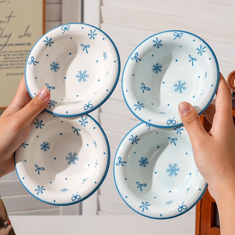 4Pcs Snowflake Ceramics Sauce  - Sauce Dipping Cup recension och pris