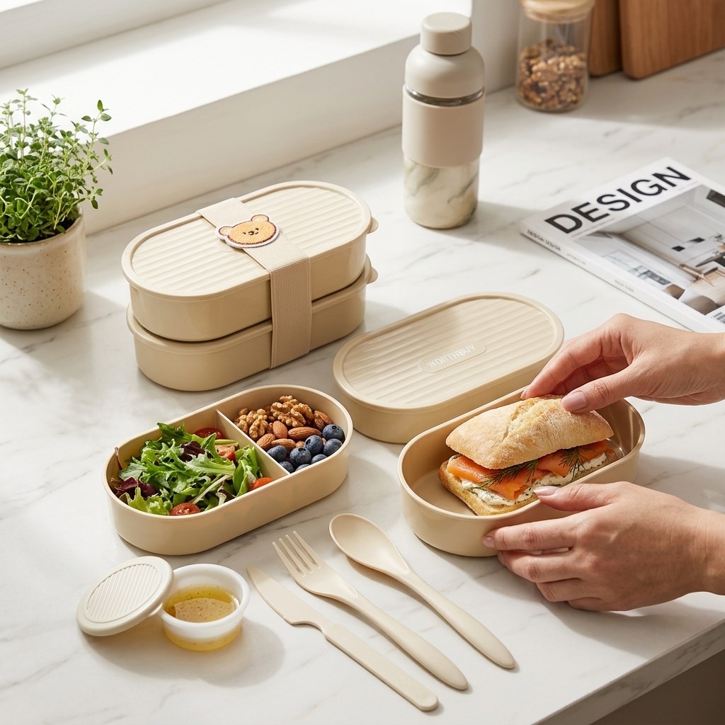 Double Layer Oval Lunch Box Wi - Meal Prep Box recension och pris