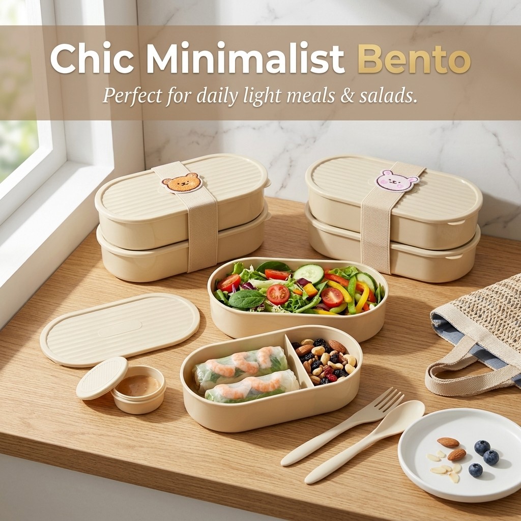 Double Layer Oval Lunch Box Wi - Meal Prep Box recension och pris